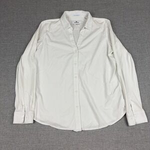 Buttercloth Shirt Womens Medium White Regular Fit Icy Cotton Stretch Long Sleeve